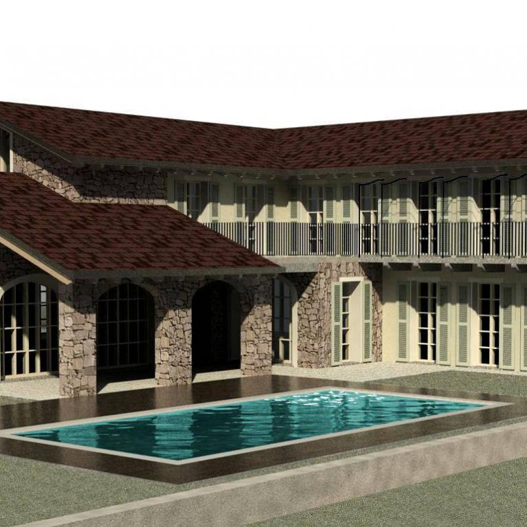 Vista 3D laterale - Villa signorile a Domaso - studio Numax